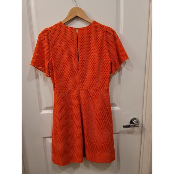 J.Crew Flutter Sleeve Dress in Eyelet Bold Red - Picture 3 of 7